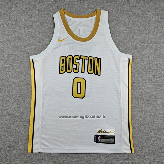 Maglia Bambino Boston Celtics Jayson Tatum No 0 Citta 2025-26 Bianco
